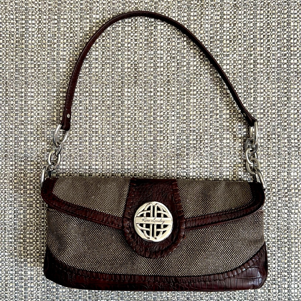 Kate Landry Brown Faux Leather Shoulder Bag Purse